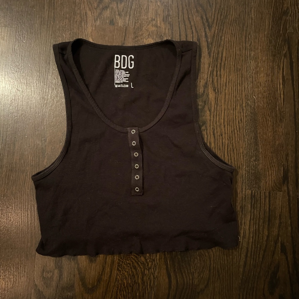 BDG Large HENLEY TANK TOP W BUTTONS